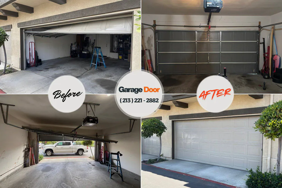 Before and after: garage door repair Bull Run Mountain Estates, VA